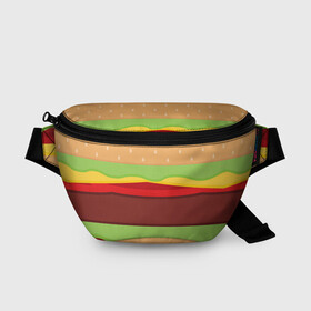 Поясная сумка 3D с принтом Бутерброд в Новосибирске, 100% полиэстер | плотная ткань, ремень с регулируемой длиной, внутри несколько карманов для мелочей, основное отделение и карман с обратной стороны сумки застегиваются на молнию | background | burger | fast food | food | hamburger | sandwich | texture | будет | бургер | бутерброд | гамбургер | еда | текстура | фастфуд | фон