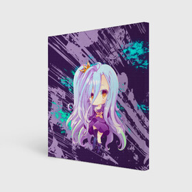 Холст квадратный с принтом Shiro art в Новосибирске, 100% ПВХ |  | anime | no game no life | аниме | анимэ | без игры жизни нет | пустые | сиро | сора