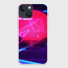 Чехол для iPhone 13 mini с принтом IN DA CLUB в Новосибирске,  |  | blue | pink | purple | абстрактное | геометрия | розовый
