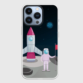 Чехол для iPhone 13 Pro с принтом Астронавт покоряет космос в Новосибирске,  |  | astronaut | moon | planets | rocket | shuttle | space | stars | звёзды | космонавт | космос | луна | планеты | ракета | шаттл