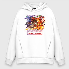 Мужское худи Oversize хлопок с принтом Spirit of fire в Новосибирске, френч-терри — 70% хлопок, 30% полиэстер. Мягкий теплый начес внутри —100% хлопок | боковые карманы, эластичные манжеты и нижняя кромка, капюшон на магнитной кнопке | anna | asakura | asakura anna | asakura hao | asakura yoh | hao | ren | shaman | shaman king | soulб | yoh | аниме | анна | дух | духи | йо | рен | хао | шаман | шаман кинг | шаманы