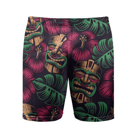 Мужские шорты спортивные с принтом Тропический в Новосибирске,  |  | beach | mask | palm | sea | summer | tropical | волны | жара | летние | лето | маска | море | пальмы | пляж | тропический