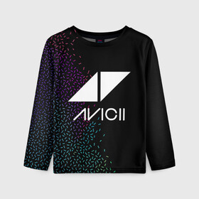 Детский лонгслив 3D с принтом AVICII | RAINBOW STYLE в Новосибирске, 100% полиэстер | длинные рукава, круглый вырез горловины, полуприлегающий силуэт
 | avicii | beatport | club | dj | edm | electro | eq | house | levels | music | production | radio | techno | top | trance | ависи | авичи | дискотека | звезда | клуб | музыка | музыкант | продюссер | радио | фестиваль | швеция | эквалайзер