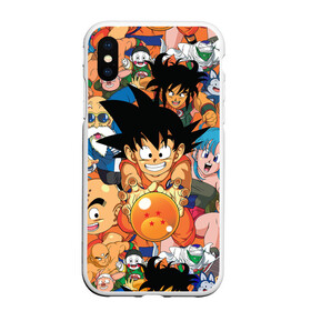 Чехол для iPhone XS Max матовый с принтом Dragon Ball (главные герои) в Новосибирске, Силикон | Область печати: задняя сторона чехла, без боковых панелей | Тематика изображения на принте: anime | dragon ball | dragon ball z | goku | аниме | драконий жемчуг | жемчуг дракона | манга | сайян | сон гоку