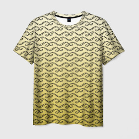 Мужская футболка 3D с принтом рисованный узор усы червячки в Новосибирске, 100% полиэфир | прямой крой, круглый вырез горловины, длина до линии бедер | вектор | геометрия | градиент | желтый | лето | паттерн | простой | рисованный узор | рисунок | стильный | усы | червяки