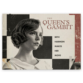 Поздравительная открытка с принтом Ход королевы в Новосибирске, 100% бумага | плотность бумаги 280 г/м2, матовая, на обратной стороне линовка и место для марки
 | the queens gambit | ход королевы