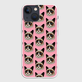 Чехол для iPhone 13 mini с принтом Кот мемасик в Новосибирске,  |  | Тематика изображения на принте: грустный кот мем | кот | кот мем | коты | кошка | мем | мем про котов | мемы | мемы с котами