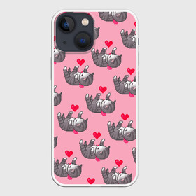 Чехол для iPhone 13 mini с принтом Пиксельные котики в Новосибирске,  |  | Тематика изображения на принте: cat | cats | kitten | глаза | глазки | девочкам | кот | котёнок | котик | котики | котэ | котята | кошак | кошка | кошки | красивая | милая | прикольная | светлая | темная | черная