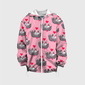 Детская куртка 3D с принтом Пиксельные котики в Новосибирске, 100% полиэстер | застежка — молния, подол и капюшон оформлены резинкой с фиксаторами, по бокам — два кармана без застежек, один потайной карман на груди, плотность верхнего слоя — 90 г/м2; плотность флисового подклада — 260 г/м2 | Тематика изображения на принте: cat | cats | kitten | глаза | глазки | девочкам | кот | котёнок | котик | котики | котэ | котята | кошак | кошка | кошки | красивая | милая | прикольная | светлая | темная | черная