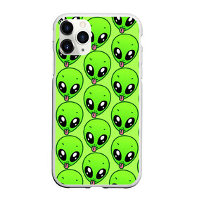 Чехол для iPhone 11 Pro матовый с принтом Инопланетяне в Новосибирске, Силикон |  | детская | зелёный человек | инопланетяне | инопланетянин | кислотно зеленая | летняя | лето | нло | пришелец | пришельцы | солнце | язык