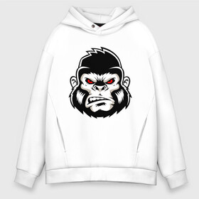 Мужское худи Oversize хлопок с принтом Bad Monkey в Новосибирске, френч-терри — 70% хлопок, 30% полиэстер. Мягкий теплый начес внутри —100% хлопок | боковые карманы, эластичные манжеты и нижняя кромка, капюшон на магнитной кнопке | Тематика изображения на принте: animal | beast | gorilla | monkey | горилла | животные | зверь | конг | обезьяна | природа | хищник