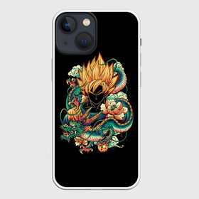 Чехол для iPhone 13 mini с принтом Dragon Ball. Retro Style в Новосибирске,  |  | Тематика изображения на принте: ball | birus | boo | broly | dragon | frieza | goku | majin | piccolo | saiyan | sayan | sell | sleep | super | trunks | vejeta | бирус | броли | буу | веджета | гоку | драконий | жемчуг | курилин | маджин | пикколо | сайян | саян | селл | сон | супер | т