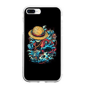 Чехол для iPhone 7Plus/8 Plus матовый с принтом One Piece. Retro Style в Новосибирске, Силикон | Область печати: задняя сторона чехла, без боковых панелей | Тематика изображения на принте: d | one | piece | белоус | боа | брук | ван | гарп | гоинг | д | дозор | зоро | кид | ло | луффи | мерри | михоук | монки | нами | пис | робин | ророноа | сабо | санджи | санни | саузенд | соломенная | тич | трафальгар