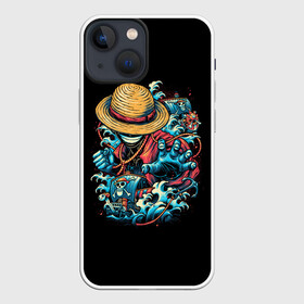 Чехол для iPhone 13 mini с принтом One Piece. Retro Style в Новосибирске,  |  | Тематика изображения на принте: d | one | piece | белоус | боа | брук | ван | гарп | гоинг | д | дозор | зоро | кид | ло | луффи | мерри | михоук | монки | нами | пис | робин | ророноа | сабо | санджи | санни | саузенд | соломенная | тич | трафальгар