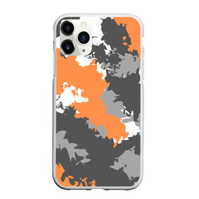 Чехол для iPhone 11 Pro Max матовый с принтом Камуфляж (огненный) в Новосибирске, Силикон |  | камуфляж | милитари | огненный | огонь | оранжевый