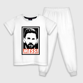 Детская пижама хлопок с принтом Obey Messi в Новосибирске, 100% хлопок |  брюки и футболка прямого кроя, без карманов, на брюках мягкая резинка на поясе и по низу штанин
 | Тематика изображения на принте: argentina | barca | barcelona | football | lionel | messi | spain | sport | аргентина | барса | барселона | гол | золотой мяч | игрок | испания | камп ноу | лионель | месси | мяч | спорт | тренер | футбол | чемпион | чемпионат