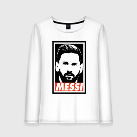 Женский лонгслив хлопок с принтом Obey Messi в Новосибирске, 100% хлопок |  | argentina | barca | barcelona | football | lionel | messi | spain | sport | аргентина | барса | барселона | гол | золотой мяч | игрок | испания | камп ноу | лионель | месси | мяч | спорт | тренер | футбол | чемпион | чемпионат