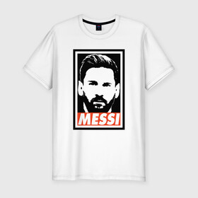 Мужская футболка хлопок Slim с принтом Obey Messi в Новосибирске, 92% хлопок, 8% лайкра | приталенный силуэт, круглый вырез ворота, длина до линии бедра, короткий рукав | Тематика изображения на принте: argentina | barca | barcelona | football | lionel | messi | spain | sport | аргентина | барса | барселона | гол | золотой мяч | игрок | испания | камп ноу | лионель | месси | мяч | спорт | тренер | футбол | чемпион | чемпионат