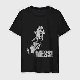 Мужская футболка хлопок с принтом Messi Scream в Новосибирске, 100% хлопок | прямой крой, круглый вырез горловины, длина до линии бедер, слегка спущенное плечо. | argentina | barca | barcelona | football | lionel | messi | spain | sport | аргентина | барса | барселона | гол | золотой мяч | игрок | испания | камп ноу | лионель | месси | мяч | спорт | тренер | футбол | чемпион | чемпионат