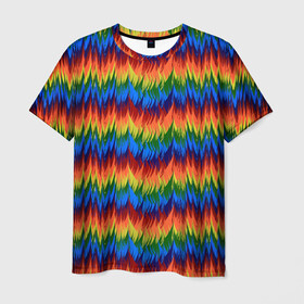 Мужская футболка 3D с принтом РАДУЖНАЯ КИСЛОТА в Новосибирске, 100% полиэфир | прямой крой, круглый вырез горловины, длина до линии бедер | Тематика изображения на принте: acid | hippy | neon | rainbow | rasta | едкий | кислотный | летний | неоновый | радиоактивный | раста | солнечный | спектры | тепловизор | теплый | хиппи | яркий