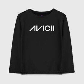 Детский лонгслив хлопок с принтом AVICII в Новосибирске, 100% хлопок | круглый вырез горловины, полуприлегающий силуэт, длина до линии бедер | avicii | dance | dj | electronic | house | music | progressive | авичи | берг | диджей | музыка | тим | том | хангс