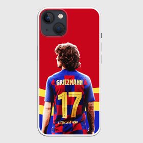 Чехол для iPhone 13 с принтом АНТУАН ГРИЗМАНН   БАРСЕЛОНА в Новосибирске,  |  | antoine griezmann | barcelona | football | sport | антуан гризманн | барселона | номер 7 | сборная франции | спорт. | футбол