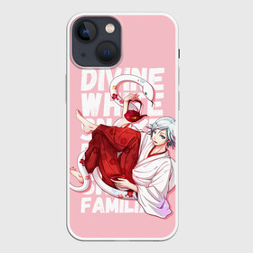 Чехол для iPhone 13 mini с принтом Divine white snake в Новосибирске,  |  | akura | kamisama kiss | kitsune | mizuki | nanami | tomoe | yokai | акура | аниме | бог | боги | демон лис | демоны | ёкай | змея | йокай | кицуне | лис | мидзуки | мизуки | нанами | неко | очень приятно бог | томое | томоэ