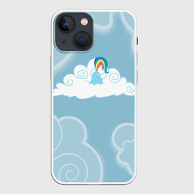 Чехол для iPhone 13 mini с принтом Rainbow in cloud в Новосибирске,  |  | Тематика изображения на принте: my little pony | дружба это чудо | единорог | единороги | май литл пони | мульт | мультфильм | облака | радуга