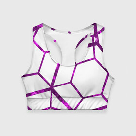 Женский спортивный топ 3D с принтом Hexagon в Новосибирске, 82% полиэстер, 18% спандекс Ткань безопасна для здоровья, позволяет коже дышать, не мнется и не растягивается |  | hexagon | lines | purple | violet | линии | фиолетовый многоугольник | шестиугольник