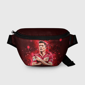 Поясная сумка 3D с принтом Левандовски Lewandowski 9 в Новосибирске, 100% полиэстер | плотная ткань, ремень с регулируемой длиной, внутри несколько карманов для мелочей, основное отделение и карман с обратной стороны сумки застегиваются на молнию | Тематика изображения на принте: 9 | ball | bayern | fc | fifa | footbal | lewandowski | munchen | pes | robert | soccer | бавария | левандовски | лига | мюнхен | мяч | мячик | поле | польша | роберт | спорт | форма | футбол | футболист | футбольная | футбольный | чемпион |