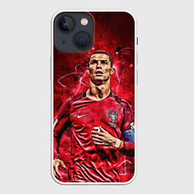 Чехол для iPhone 13 mini с принтом Cristiano Ronaldo (Portugal) в Новосибирске,  |  | 7 | cr | cr7 | cristiano | fc | fifa | footbal | juventus | madrid | portugal | real | ronaldo | soccer | криштиану | лига | мяч | мячик | поле | португалия | роналду | спорт | форма | футбол | футболист | футбольная | футбольный | чемпион |