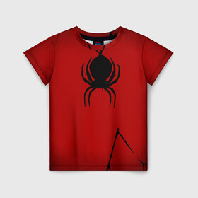 Детская футболка 3D с принтом Паук 3D в Новосибирске, 100% гипоаллергенный полиэфир | прямой крой, круглый вырез горловины, длина до линии бедер, чуть спущенное плечо, ткань немного тянется | абстракция | екстура | илюстрация | искуство | культура | минимализм | нити | паук | паутина
