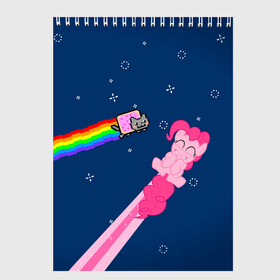 Скетчбук с принтом Nyan cat x Pony в Новосибирске, 100% бумага
 | 48 листов, плотность листов — 100 г/м2, плотность картонной обложки — 250 г/м2. Листы скреплены сверху удобной пружинной спиралью | my little pony | nyan cat | дружба это чудо | единорог | единороги | май литл пони | мульт | мультфильм | нян кэт