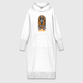 Платье удлиненное хлопок с принтом Анубис божество в Новосибирске,  |  | анубис | бог | божество | древнеегипетский | египет | инпу | мифология | шакал