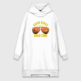 Платье-худи хлопок с принтом Good vibes gold time в Новосибирске,  |  | beach | good vibes gold time | palm | sea | summer | tropical | вайб | волны | жара | золотое время | летние | лето | море | очки | пальмы | пляж | тропический