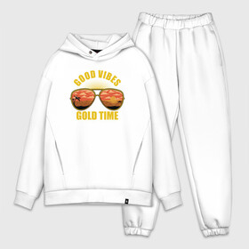 Мужской костюм хлопок OVERSIZE с принтом Good vibes gold time в Новосибирске,  |  | beach | good vibes gold time | palm | sea | summer | tropical | вайб | волны | жара | золотое время | летние | лето | море | очки | пальмы | пляж | тропический