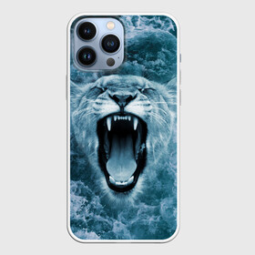 Чехол для iPhone 13 Pro Max с принтом Львица в бушующих волнах в Новосибирске,  |  | Тематика изображения на принте: волны | крупная кошка | лев | львица | море | океан