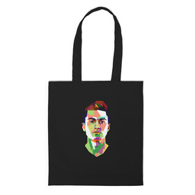 Шоппер 3D с принтом Paulo Dybala Pop Art в Новосибирске, 100% полиэстер | Плотность: 200 г/м2; Размер: 34×35 см; Высота лямок: 30 см | Тематика изображения на принте: art | champion | dybala | football | form | institute | juventus | palermo | paulo | player | pop | soccer | uniform | дибала | институто | легенда | палермо | пауло | форма | футбол | футбола | футболист | чемпион | ювентус