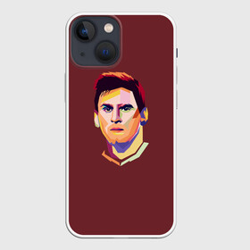 Чехол для iPhone 13 mini с принтом Месси. Поп Арт в Новосибирске,  |  | art | boys | champion | football | form | grandoli | leonel | messi | newells | old | player | pop | soccer | uniform | барселона | бойз | грандоли | золотой | легенда | лионель | месси | мяч | ньюэллс | олд | форма | футбол | футбол