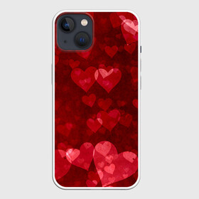 Чехол для iPhone 13 с принтом СЕРДЕЧКИ | HEARTS (Z) в Новосибирске,  |  | affection | cardiac | fondness | heart | love | loving | любимая | любимый | любовь | любоф | любофф | любофь | надписи | надпись | сердечко | сердце | сердцевина | сердчишко