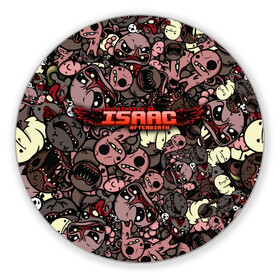 Коврик для мышки круглый с принтом Binding of Isaac Stickerbomb в Новосибирске, резина и полиэстер | круглая форма, изображение наносится на всю лицевую часть | Тематика изображения на принте: afterbirth | art | boss | game | gaming | pattern | roguelike | rpg | steam | stickerbombing | the binding of isaac | арт | графика | жертвоприношение исаака | игра | изаак | иллюстрация | паттерн | рисунки | рисунок | рогалик | стикербомбин