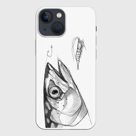 Чехол для iPhone 13 mini с принтом рыбка в Новосибирске,  |  | ocean | sea | sea animal | графика | лосось | море | океан | рисунок рыбы | рыба | рыбалка | селедка | форель