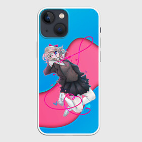 Чехол для iPhone 13 mini с принтом Саёри в Новосибирске,  |  | anime | game | games | monika | natsuki | sayori | yuri | аниме | визуальный роман | доки доки | игра | игры | литературный клуб | моника | нацуки | саёри | юри