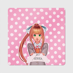 Магнит виниловый Квадрат с принтом Monika Pop Art в Новосибирске, полимерный материал с магнитным слоем | размер 9*9 см, закругленные углы | anime | game | games | monika | natsuki | sayori | yuri | аниме | визуальный роман | доки доки | игра | игры | литературный клуб | моника | нацуки | саёри | юри