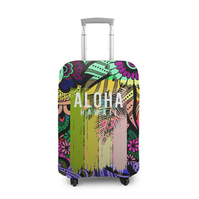 Чехол для чемодана 3D с принтом АЛОХА ГАВАЙИ | ALOHA HAWAII в Новосибирске, 86% полиэфир, 14% спандекс | двустороннее нанесение принта, прорези для ручек и колес | aloha | hawaii | гаваи | гаваии | гавайи | доски | лето | море | паттерн | серфинг | текстура | цветы