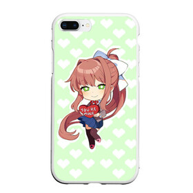 Чехол для iPhone 7Plus/8 Plus матовый с принтом Chibi Monika в Новосибирске, Силикон | Область печати: задняя сторона чехла, без боковых панелей | ddlc | doki doki literature club | monika | моника