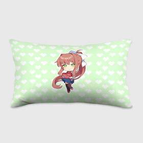 Подушка 3D антистресс с принтом Chibi Monika в Новосибирске, наволочка — 100% полиэстер, наполнитель — вспененный полистирол | состоит из подушки и наволочки на молнии | ddlc | doki doki literature club | monika | моника