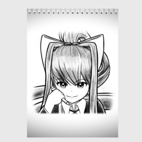 Скетчбук с принтом Doki Doki Literature Club в Новосибирске, 100% бумага
 | 48 листов, плотность листов — 100 г/м2, плотность картонной обложки — 250 г/м2. Листы скреплены сверху удобной пружинной спиралью | Тематика изображения на принте: anime | doki doki literature club | monika | natsuki | sayori | yuri | аниме | доки доки | доки доки литературный клуб | моника | нацуки | саёри | юри