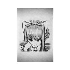 Обложка для паспорта матовая кожа с принтом Doki Doki Literature Club в Новосибирске, натуральная матовая кожа | размер 19,3 х 13,7 см; прозрачные пластиковые крепления | anime | doki doki literature club | monika | natsuki | sayori | yuri | аниме | доки доки | доки доки литературный клуб | моника | нацуки | саёри | юри