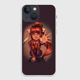 Чехол для iPhone 13 mini с принтом Моника. (Monika) в Новосибирске,  |  | anime | doki doki literature club | monika | natsuki | sayori | yuri | аниме | доки доки | доки доки литературный клуб | моника | нацуки | саёри | юри